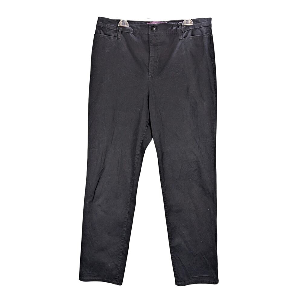 Gloria Vanderbilt Pants Womens 16 Black Amanda Trouser Stretch Straight Leg